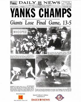 2003 NY Daily News/Kodak Yankees WS Champions #5 1936 New York Yankees Front