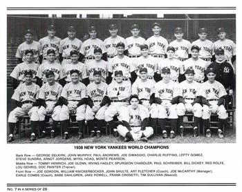 2003 NY Daily News/Kodak Yankees WS Champions #7 1938 New York Yankees Back
