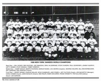 2003 NY Daily News/Kodak Yankees WS Champions #8 1939 New York Yankees Back