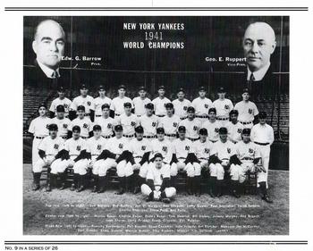 2003 NY Daily News/Kodak Yankees WS Champions #9 1941 New York Yankees Back