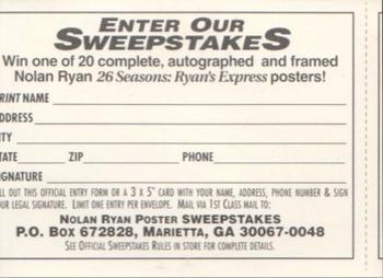 1993 Brookshire Brothers Nolan Ryan Stickers #NNO Nolan Ryan Back