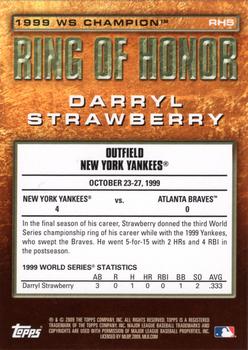 2009 Topps - Ring of Honor #RH5 Darryl Strawberry Back