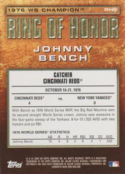 2009 Topps - Ring of Honor #RH6 Johnny Bench Back