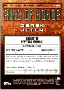 2009 Topps - Ring of Honor #RH8 Derek Jeter Back