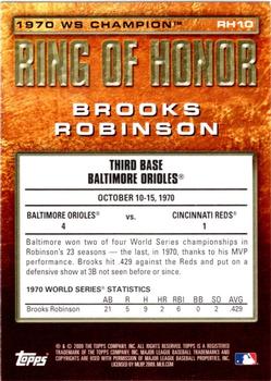2009 Topps - Ring of Honor #RH10 Brooks Robinson Back