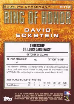 2009 Topps - Ring of Honor #RH12 David Eckstein Back