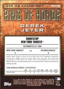 2009 Topps - Ring of Honor #RH13 Derek Jeter Back