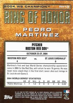 2009 Topps - Ring of Honor #RH19 Pedro Martinez Back