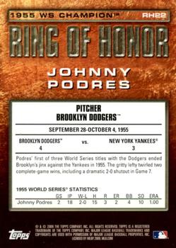 2009 Topps - Ring of Honor #RH22 Johnny Podres Back