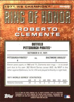 2009 Topps - Ring of Honor #RH26 Roberto Clemente Back