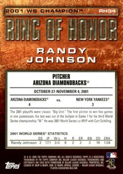 2009 Topps - Ring of Honor #RH34 Randy Johnson Back