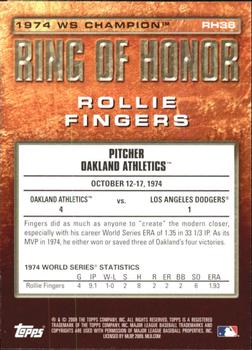 2009 Topps - Ring of Honor #RH36 Rollie Fingers Back