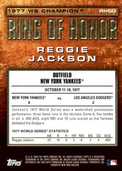 2009 Topps - Ring of Honor #RH50 Reggie Jackson Back