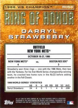 2009 Topps - Ring of Honor #RH54 Darryl Strawberry Back
