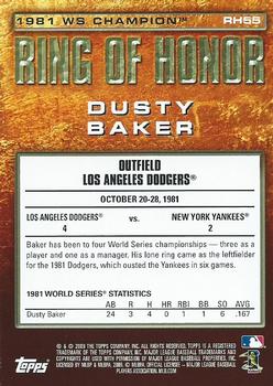 2009 Topps - Ring of Honor #RH55 Dusty Baker Back