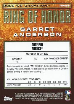 2009 Topps - Ring of Honor #RH58 Garret Anderson Back