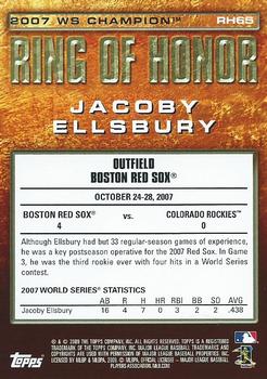 2009 Topps - Ring of Honor #RH65 Jacoby Ellsbury Back