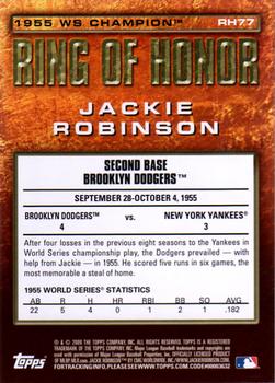 2009 Topps - Ring of Honor #RH77 Jackie Robinson Back