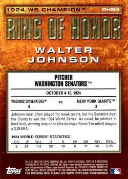 2009 Topps - Ring of Honor #RH84 Walter Johnson Back