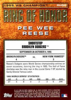 2009 Topps - Ring of Honor #RH92 Pee Wee Reese Back