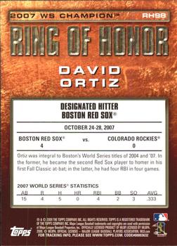 2009 Topps - Ring of Honor #RH98 David Ortiz Back