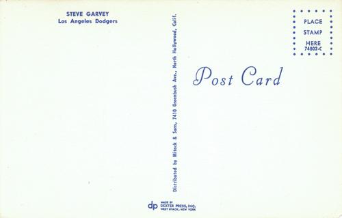 1971 Los Angeles Dodgers Postcards #74802-C Steve Garvey Back