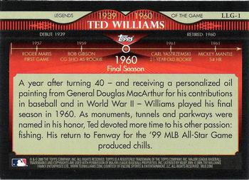 2009 Topps - Legends of the Game Gold (Target) #LLG-1 Ted Williams Back