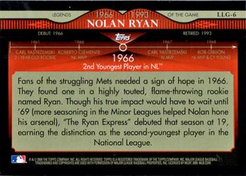 2009 Topps - Legends of the Game Gold (Target) #LLG-6 Nolan Ryan Back