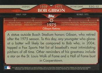 2009 Topps - Legends of the Game Gold (Target) #LLG-12 Bob Gibson Back