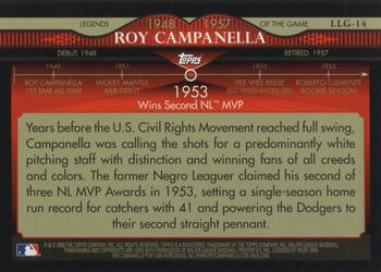 2009 Topps - Legends of the Game Gold (Target) #LLG-14 Roy Campanella Back