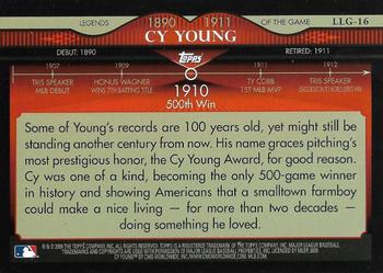 2009 Topps - Legends of the Game Gold (Target) #LLG-16 Cy Young Back