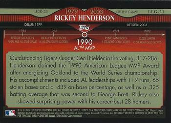 2009 Topps - Legends of the Game Gold (Target) #LLG-21 Rickey Henderson Back