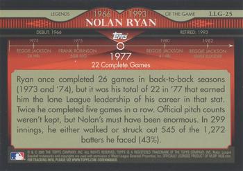 2009 Topps - Legends of the Game Gold (Target) #LLG-25 Nolan Ryan Back