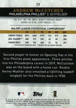 2020 Topps Gold Label - Class 2 #73 Andrew McCutchen Back
