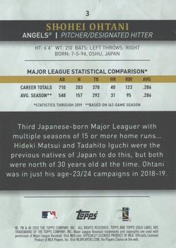 2020 Topps Gold Label - Class 3 #3 Shohei Ohtani Back