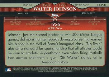 2009 Topps - Legends of the Game Platinum (Wal-Mart) #LLP-8 Walter Johnson Back