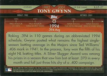 2009 Topps - Legends of the Game Platinum (Wal-Mart) #LLP-27 Tony Gwynn Back