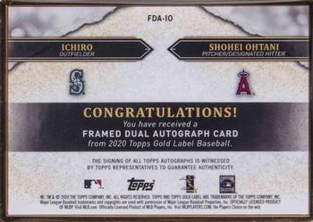 2020 Topps Gold Label - Framed Dual Autographs Black #FDA-IO Ichiro / Shohei Ohtani Back