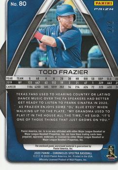 2020 Panini Chronicles - Spectra Silhouettes Relics Gold #80 Todd Frazier Back