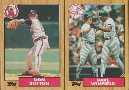 1987 Topps - Wax Box Side Panels #G-H Don Sutton / Dave Winfield Front
