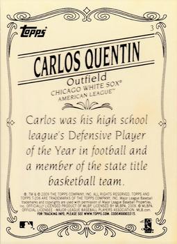 2009 Topps 206 - Bronze #3 Carlos Quentin Back