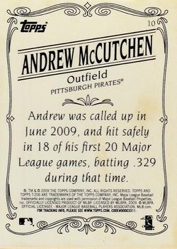 2009 Topps 206 - Bronze #10 Andrew McCutchen Back