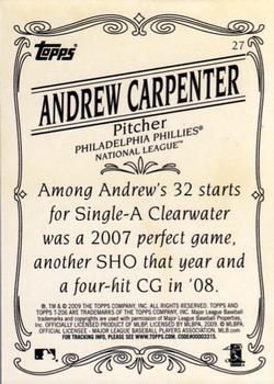 2009 Topps 206 - Bronze #27 Andrew Carpenter Back
