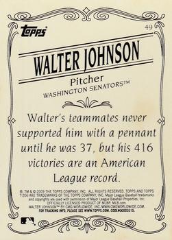 2009 Topps 206 - Bronze #49 Walter Johnson Back