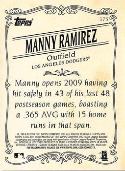 2009 Topps 206 - Bronze #175 Manny Ramirez Back