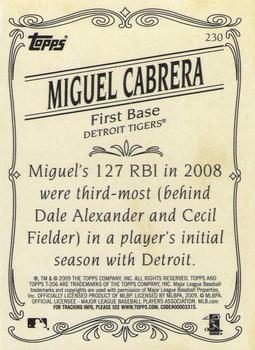 2009 Topps 206 - Bronze #230 Miguel Cabrera Back
