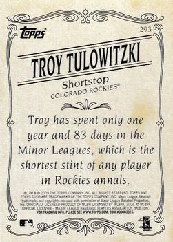 2009 Topps 206 - Bronze #293 Troy Tulowitzki Back