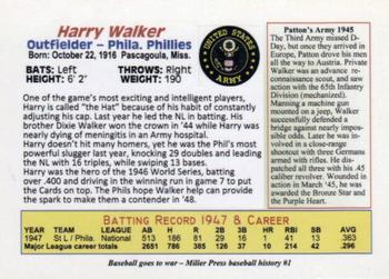 1985-05 Miller Press Baseball Goes to War Series (unlicensed) #1 Harry Walker Back