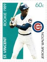 1989 St. Vincent Rookie Postage Stamps #NNO Jerome Walton Front