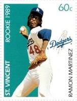 1989 St. Vincent Rookie Postage Stamps #NNO Ramon Martinez Front